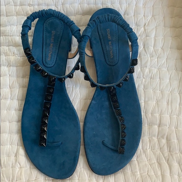 Stuart Weitzman Shoes - NWOT Stuart Weitzman blue suede sandals